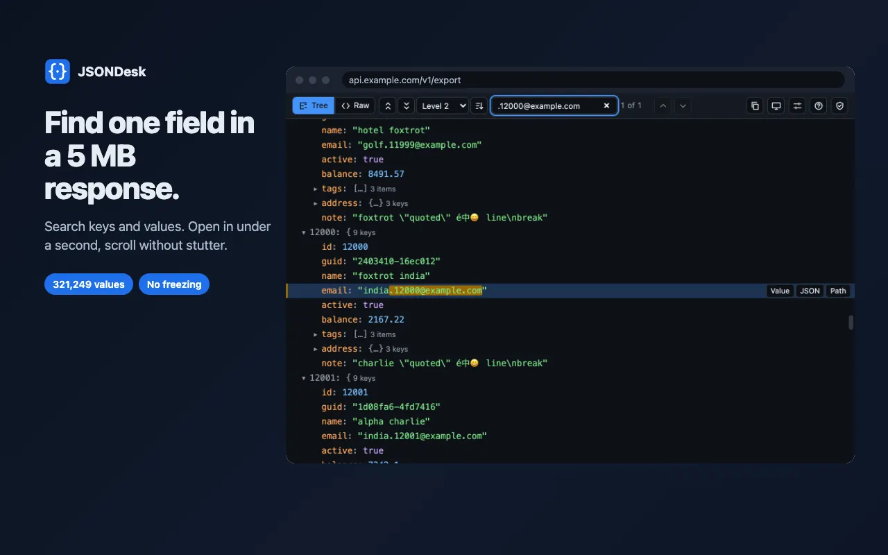 JSONDesk screenshot 2